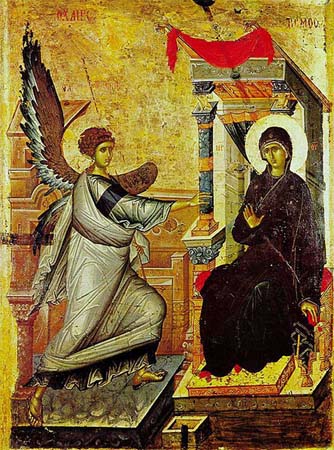 Благовещение. Первая четверть XIV века. Галерея икон, Охрид